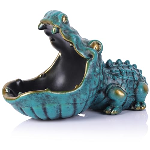 Alligator-Skulptur mit Schale