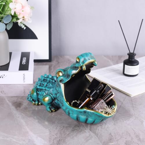 Alligator-Skulptur mit Schale Detail