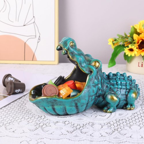 Alligator-Skulptur mit Schale