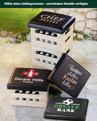 Bierkasten-Sitzaufsatz Chefsessel Detail