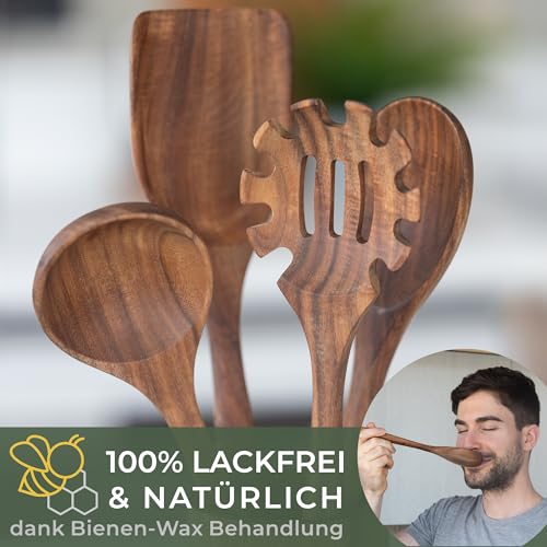 WALDWERK Küchenhelfer-Set aus Teakholz Detail