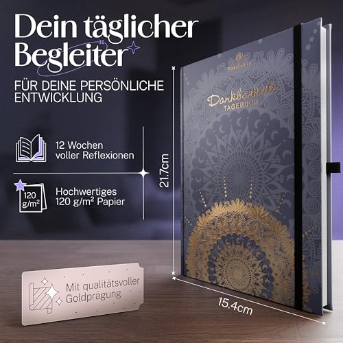 Dankbarkeits-Tagebuch mit Goldprägung