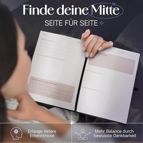 Dankbarkeits-Tagebuch mit Goldprägung Detail