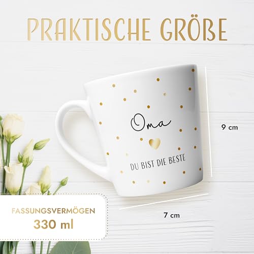 Amari Porzellan-Tasse mit Goldpunkten Detail