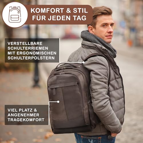 Leder-Business-Rucksack XL Detail