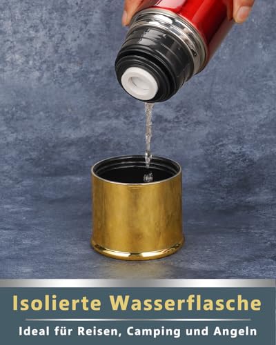 Projektil-Thermoskanne in Patronenoptik Detail