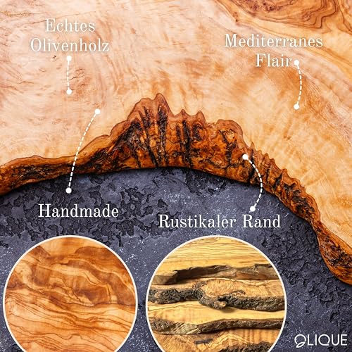 Personalisiertes Olivenholz-Schneidebrett Detail