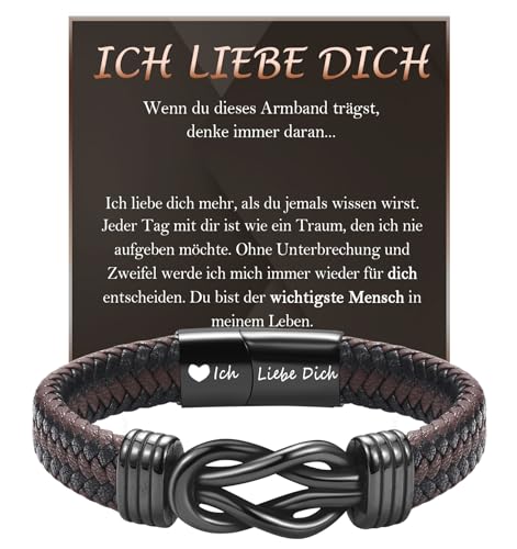 Infinity-Lederarmband mit persönlicher Botschaft Detail