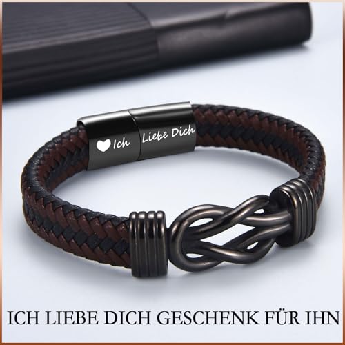 Infinity-Lederarmband mit persönlicher Botschaft