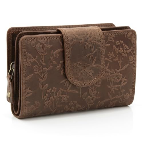 Damen-Geldbörse mit floralem Relief