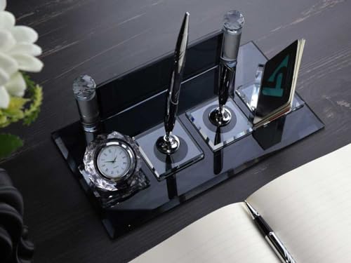 Executive Desk Set mit Quarzuhr Detail