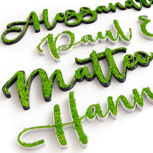 Personalisiertes Moos-Namensschild