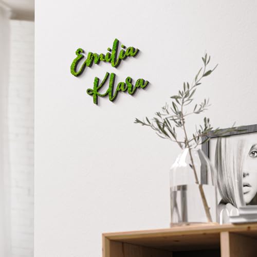 Personalisiertes Moos-Namensschild Detail