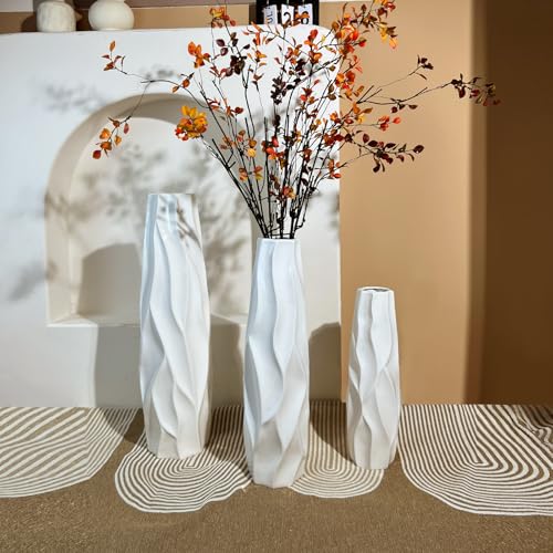 Origami-Bodenvase aus weißer Keramik Detail