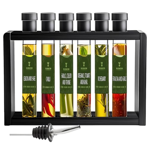 Aromatisierte Olivenöl-Kollektion mit Präsentationsständer Detail