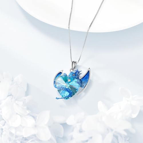 Kristalldrache Anhänger in Sterling Silber