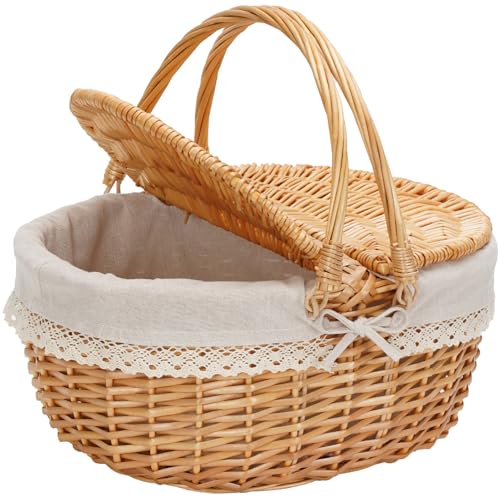 Handgeflochtener Weiden-Picknickkorb Detail