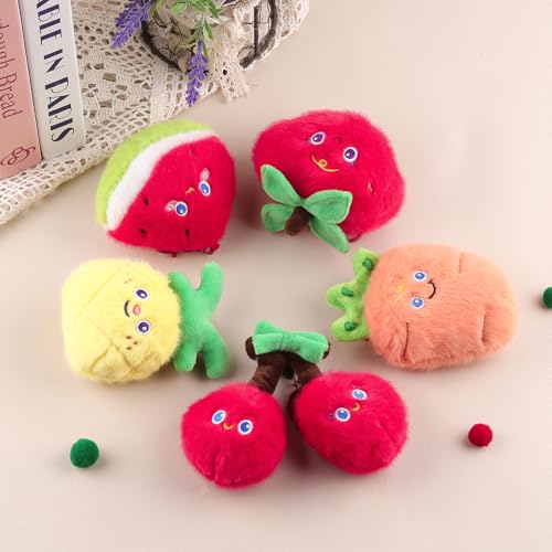 Flauschiger Früchte-Schlüsselanhänger