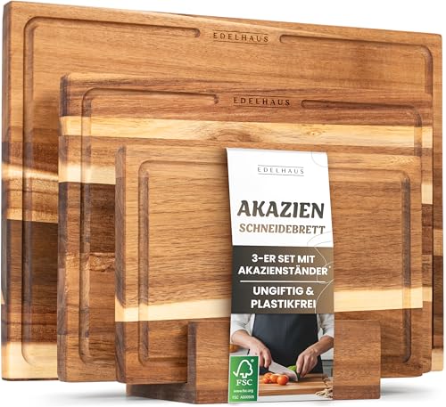 Schneidebretter-Trio aus Akazienholz