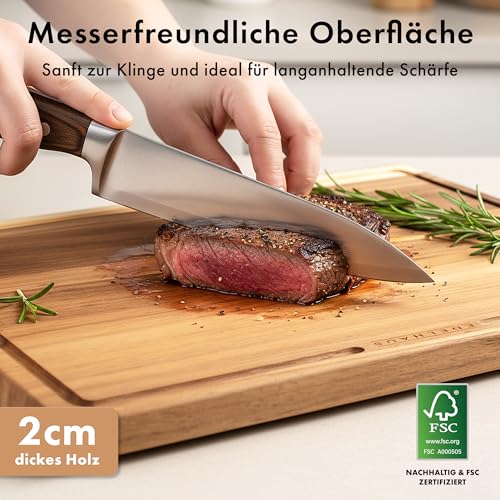 Schneidebretter-Trio aus Akazienholz Detail