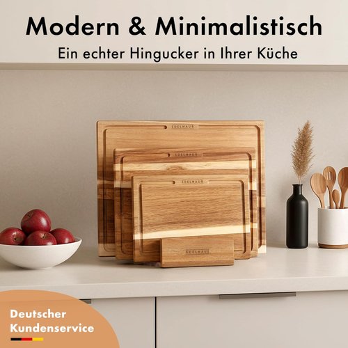 Schneidebretter-Trio aus Akazienholz Detail
