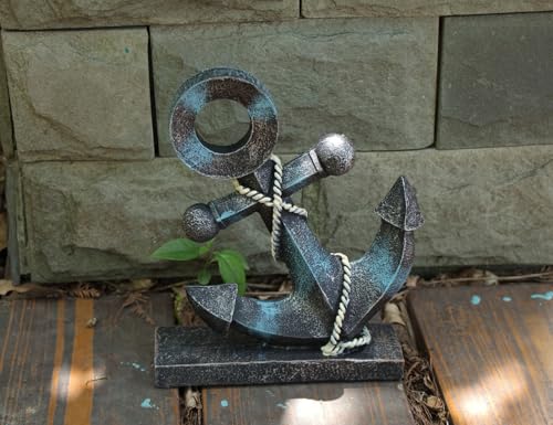 Maritime Ankerskulptur mit Tau
