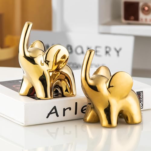 Goldene Elefanten-Skulpturen Detail