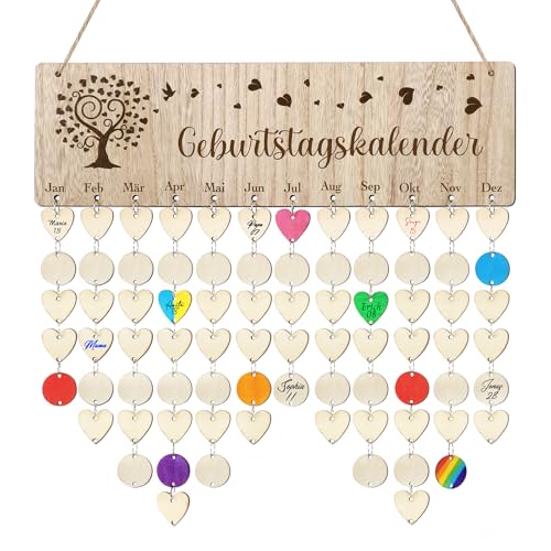 Immerwährender Geburtstagskalender aus Holz Detail