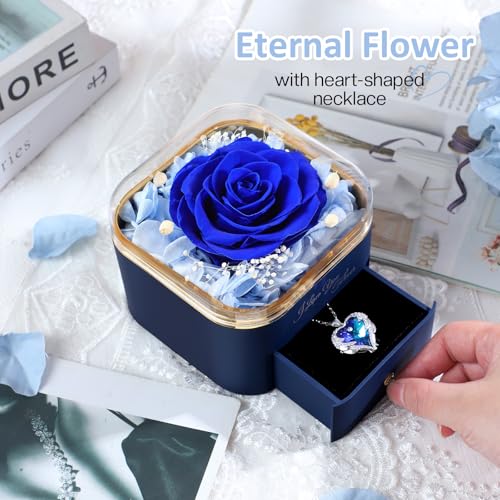 Ewige Rose mit Herzkette