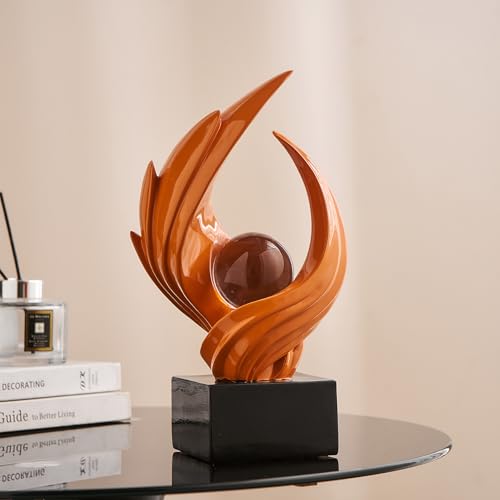 Moderne Wirbel-Skulptur mit Glaskugel Detail