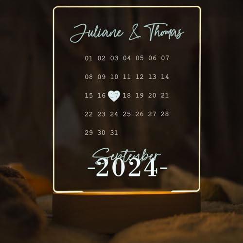 Personalisierter Acrylglas-Kalender mit LED-Beleuchtung Detail