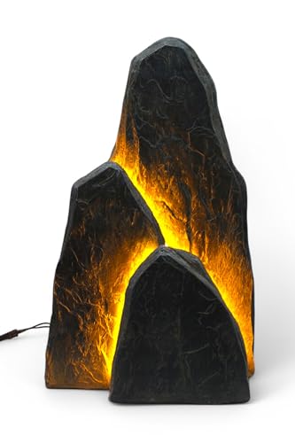 Leuchtender Gartenfelsen aus Kunststein Detail