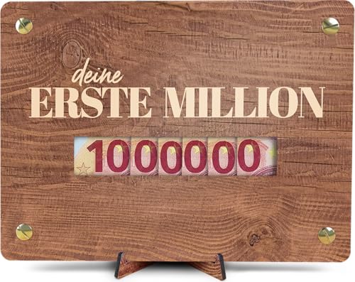 Holztafel 'Deine erste Million'
