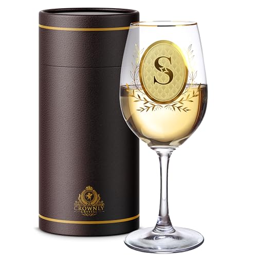 Personalisiertes Kristall-Weinglas mit Initial-Gravur Detail