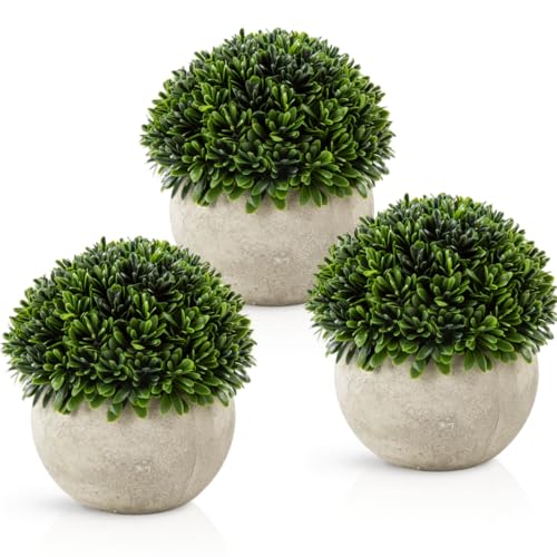 Kunstpflanzen-Trio in Naturfasertöpfen Detail