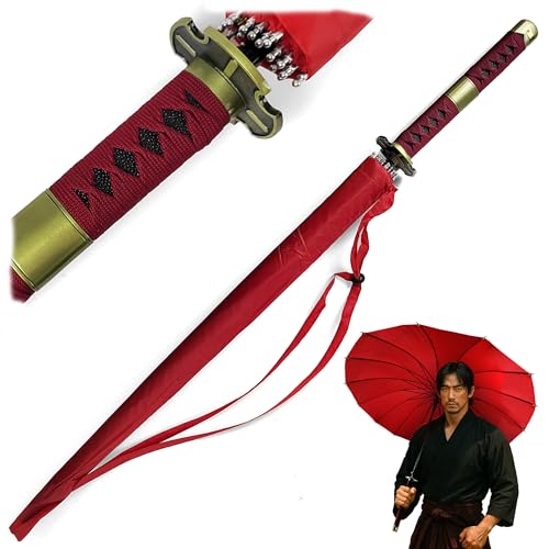 Katana-Regenschirm im Samurai-Design Detail
