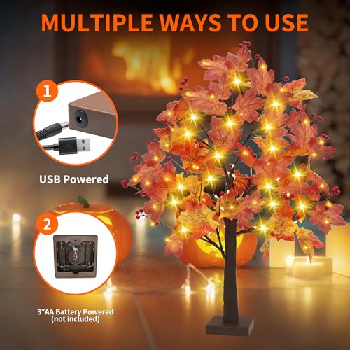 Ahornbaum-Leuchte mit herbstlichem Blätterkleid Detail