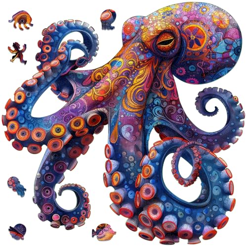 Oktopus Holzpuzzle-Kunstwerk
