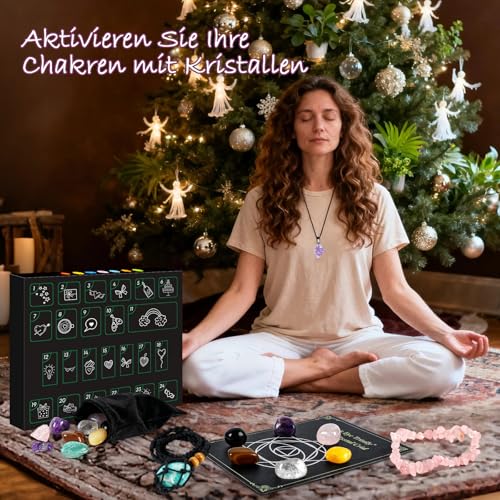 Kristall-Adventskalender mit 24 Edelsteinen Detail