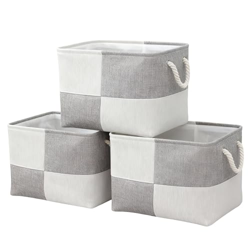 Stoffboxen-Set in Leinen-Optik Detail