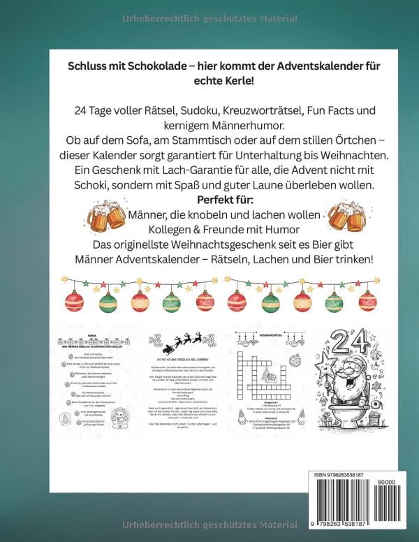 Männer-Adventskalender mit Rätseln und Humor Detail